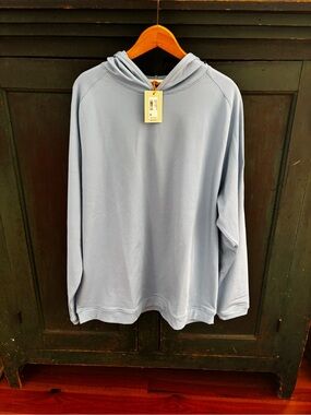 Peter Millar Crown Etide Pale Blue Hooded Long-Sleeve Pullover NWT size XXL